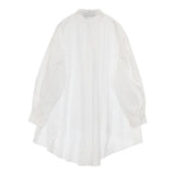 mizuiro-ind ワイドシャツチュニック コットン 定価12980円 チュニック ホワイト レディース ミズイロインド【中古】6-0606M∞
