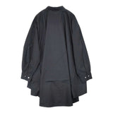 mizuiro-ind ワイドシャツチュニック コットン 定価12980円 ワンピース チュニック ブラック レディース ミズイロインド【中古】6-0902M∞