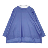 mizuiro-ind ハイゲージクルーネックワイドプルオーバー 定価10890円 長袖Ｔシャツ カットソー ロンＴ ブルー レディース ミズイロインド【中古】6-0605M∞