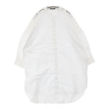 mizuiro-ind レースミックススタンドカラーシャツワンピース コットン 定価18480円 25SS ホワイト レディース ミズイロインド【中古】6-0421M♪