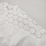 mizuiro-ind レースミックススタンドカラーシャツワンピース コットン 定価18480円 25SS ホワイト レディース ミズイロインド【中古】6-0421M♪