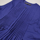mizuiro-ind クルーネックピンタックワンピース 定価19800円 3-250070 ノースリーブ ワンピース 25AW ブルー レディース ミズイロインド【中古】6-0421S♪