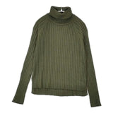 mizuiro-ind ワイドリブタートルネックプルオーバー 定価12980円 セーター ニット グリーン レディース ミズイロインド【中古】6-1005T∞