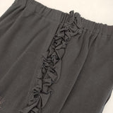 RhodolirioN Swallo Frill Side PT ネペンテス イージーパンツ コットン サイズ0 日本製 パンツ ブラック レディース ロドリリオン【中古】6-0525G△