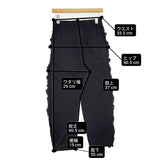 RhodolirioN Swallo Frill Side PT ネペンテス イージーパンツ コットン サイズ0 日本製 パンツ ブラック レディース ロドリリオン【中古】6-0525G△