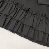 RhodolirioN Swallow Frill Tiered Long Sleeve Tee ティアードフリルロングスリーブT ネペンテス 刺繍 長袖Ｔシャツ カットソー ロンＴ ブラック レディース ロドリリオン【中古】6-0525M△
