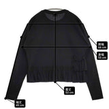 RhodolirioN Swallow Frill Tiered Long Sleeve Tee ティアードフリルロングスリーブT ネペンテス 刺繍 長袖Ｔシャツ カットソー ロンＴ ブラック レディース ロドリリオン【中古】6-0525M△