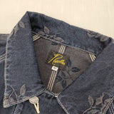Needles COVERALL 10OZ DENIM ROSEJQ PU199 デニムジャケット フラワー柄 カバーオール ネイビー メンズ ニードルス【中古】6-0610M∞