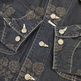 Needles COVERALL 10OZ DENIM ROSEJQ PU199 デニムジャケット フラワー柄 カバーオール ネイビー メンズ ニードルス【中古】6-0610M∞