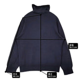 MHL. WINTER COTTON KNITWEAR 596-5260201 サイズM コットン ハイネック セーター ニット 25AW ネイビー メンズ エムエイチエル【中古】6-0421T♪