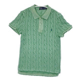 POLO RALPH LAUREN ケーブルニットポロシャツ セーター ニット グリーン レディース ポロ・ラルフローレン【中古】6-0615S∞