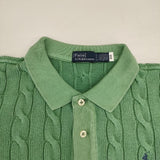 POLO RALPH LAUREN ケーブルニットポロシャツ セーター ニット グリーン レディース ポロ・ラルフローレン【中古】6-0615S∞