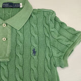 POLO RALPH LAUREN ケーブルニットポロシャツ セーター ニット グリーン レディース ポロ・ラルフローレン【中古】6-0615S∞