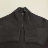 iCB ソフトカシミヤミックス ニットトラックジャケット サイズS 定価27940円 KRCYGW0504 25AW ブラック レディース アイシービー【中古】6-0414T♪