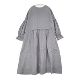nest Robe リネンパフスリーブ2wayワンピース 01194-1353-1 製品染め ワンピース ブルーグレー レディース ネストローブ【中古】6-0606M∞