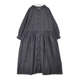 nest Robe 01233-1427-1 コットンリネンダンガリーギャザーワンピース 日本製 サイズF ワンピース ネイビー レディース ネストローブ【中古】6-0609M△