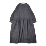 nest Robe 01233-1427-1 コットンリネンダンガリーギャザーワンピース 日本製 サイズF ワンピース ネイビー レディース ネストローブ【中古】6-0609M△