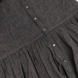 nest Robe 01233-1427-1 コットンリネンダンガリーギャザーワンピース 日本製 サイズF ワンピース ネイビー レディース ネストローブ【中古】6-0609M△