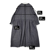 nest Robe 01233-1427-1 コットンリネンダンガリーギャザーワンピース 日本製 サイズF ワンピース ネイビー レディース ネストローブ【中古】6-0609M△
