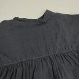 DMG.Brocante リネンギャザー ドロップショルダー サイズ2 36-193L ブラウス シャツ ネイビー系 レディース ディーエムジー/ドミンゴブロカント【中古】6-0522S♪