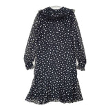 KIMIJIMA PARIS TOKYO ドット柄 レース サイズ9 ポリエステルドレス ワンピース ブラック ホワイト レディース キミジマ【中古】6-0802M∞