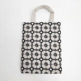 mina perhonen/ほぼ日 anemone 刺繍 リネン トートバッグ ベージュ ブラック レディース ミナペルホネン/ほぼ日【中古】6-0810G∞