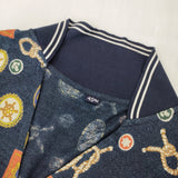 45R/45rpm インディゴ超ガーゼプリントDRESS ニットワンピース 総柄 定価52800円 ワンピース ネイビー 多色 レディース フォーティーファイブアールピーエム【中古】6-0525M△