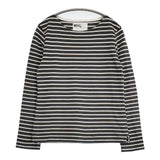 MHL. 595-7169502 DRY STRIPE JERSEY ボーダー 長袖Ｔシャツ カットソー ロンＴ ダークグリーン ホワイト レディース エムエイチエル【中古】6-0725M∞