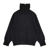 MARGARET HOWELL WOOL CASHMERE 578-3263083 サイズ2 ウールカシミヤ タートルネック ケーブル セーター ニット 23AW ブラック レディース マーガレットハウエル【中古】6-0916T♪