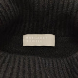 MARGARET HOWELL WOOL CASHMERE 578-3263083 サイズ2 ウールカシミヤ タートルネック ケーブル セーター ニット 23AW ブラック レディース マーガレットハウエル【中古】6-0916T♪