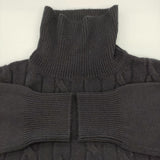 MARGARET HOWELL WOOL CASHMERE 578-3263083 サイズ2 ウールカシミヤ タートルネック ケーブル セーター ニット 23AW ブラック レディース マーガレットハウエル【中古】6-0916T♪