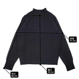 MARGARET HOWELL BULKY WOOL KNIT バルキーウール ハイネック 定価28600円 578-9263040 セーター ニット ブラック レディース マーガレットハウエル【中古】6-0930T∞
