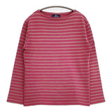 SAINT JAMES ボートネック バスクシャツ ボーダー 長袖Ｔシャツ カットソー ロンＴ ピンク ベージュ レディース セントジェームス【中古】6-0725M∞