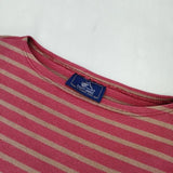 SAINT JAMES ボートネック バスクシャツ ボーダー 長袖Ｔシャツ カットソー ロンＴ ピンク ベージュ レディース セントジェームス【中古】6-0725M∞