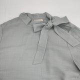 UNITED ARROWS 1521-215-1218 イレギュラーボウタイ ブラウス シャツ グリーン レディース ユナイテッドアローズ【中古】6-1003T∞
