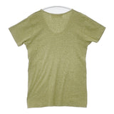 TOGA PULLA NEW TYPE ELASTIC UネックTシャツ TP01-JK264 半袖Ｔシャツ カットソー 杢 ライトグリーン レディース トーガプルラ【中古】6-0522S♪