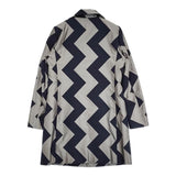 ISSEY MIYAKE ギザギザ ジグザグ サイズ2 ライナーベスト付き コート シルバー ネイビー レディース イッセイミヤケ【中古】6-0418T♪