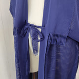 ISSEY MIYAKE A-POC フリンジ メッシュ 羽織り ローブ IM11KH050 サイズ2 カーディガン パープル レディース イッセイミヤケ エイポック【中古】6-0421M♪