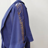 ISSEY MIYAKE A-POC フリンジ メッシュ 羽織り ローブ IM11KH050 サイズ2 カーディガン パープル レディース イッセイミヤケ エイポック【中古】6-0421M♪