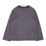 45R/45rpm ボーダー 長袖Ｔシャツ カットソー ロンＴ パープル系 ベージュ レディース フォーティーファイブアールピーエム【中古】6-0719M∞