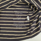 45R/45rpm ボーダー 長袖Ｔシャツ カットソー ロンＴ パープル系 ベージュ レディース フォーティーファイブアールピーエム【中古】6-0719M∞