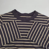 45R/45rpm ボーダー 長袖Ｔシャツ カットソー ロンＴ パープル系 ベージュ レディース フォーティーファイブアールピーエム【中古】6-0719M∞
