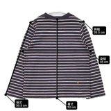 45R/45rpm ボーダー 長袖Ｔシャツ カットソー ロンＴ パープル系 ベージュ レディース フォーティーファイブアールピーエム【中古】6-0719M∞