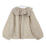 nest Robe ブラックリネンラッフルブラウス 01234-1436 ブラウス シャツ ベージュ レディース ネストローブ【中古】6-0725M∞