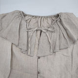 nest Robe ブラックリネンラッフルブラウス 01234-1436 ブラウス シャツ ベージュ レディース ネストローブ【中古】6-0725M∞