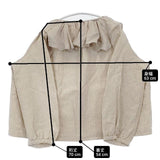 nest Robe ブラックリネンラッフルブラウス 01234-1436 ブラウス シャツ ベージュ レディース ネストローブ【中古】6-0725M∞