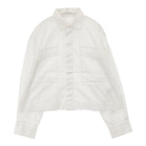 GALERIE VIE ノーブルコットン ポケットシャツ 定価26400円 長袖シャツ 23SS ホワイト レディース ギャルリーヴィー【中古】6-0719M∞