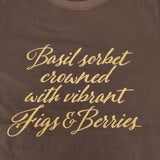 HUG O WaR Basil Sorbet Crowned with Vibrant Figs & Berries プリント 半袖Ｔシャツ カットソー ブラウン レディース ハグオーワー【中古】6-0522S♪
