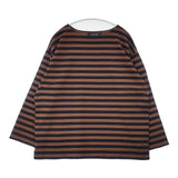 HUG O WaR ボーダー バスクシャツ サイズF 長袖Ｔシャツ カットソー ロンＴ ブラウン ブラック レディース ハグオーワー【中古】6-0522M♪