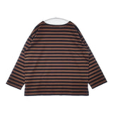 HUG O WaR ボーダー バスクシャツ サイズF 長袖Ｔシャツ カットソー ロンＴ ブラウン ブラック レディース ハグオーワー【中古】6-0522M♪
